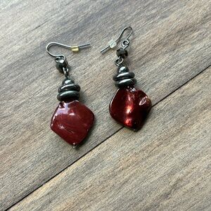 Burgundy drop earrings